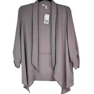 Forever 21 Contemporary Gray 3/4 Sleeve Open Light Weight Jacket Size XS